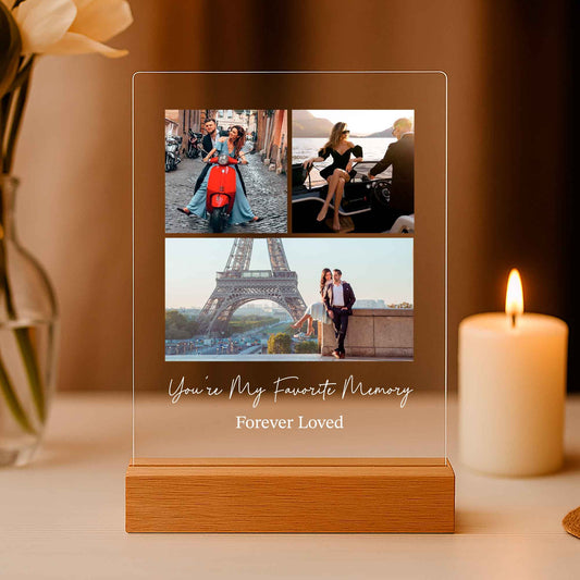 Anniversary Gift for Husband or Wife — Personalized LED Photo Light with Names & Date