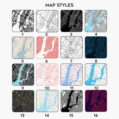 Custom Couple Map Night Light – Personalized Location Plaque