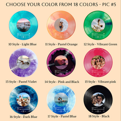Custom Anniversary Vinyl – Photo + Our Song, Personalized Couple Keepsake Gift for Wedding & Anniversary