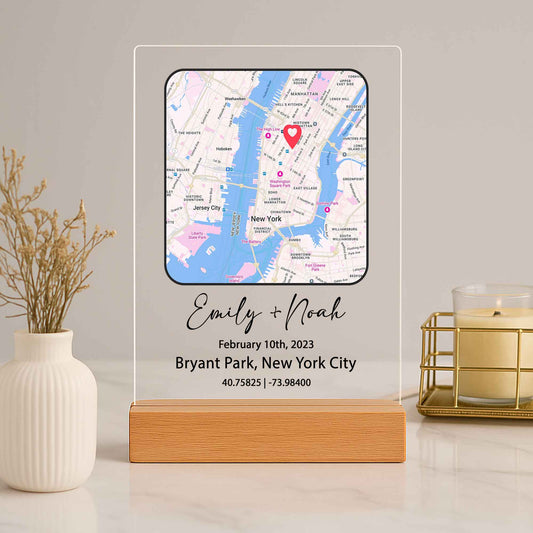 Personalized Couple Map Night Light, Valentine Decor for Home